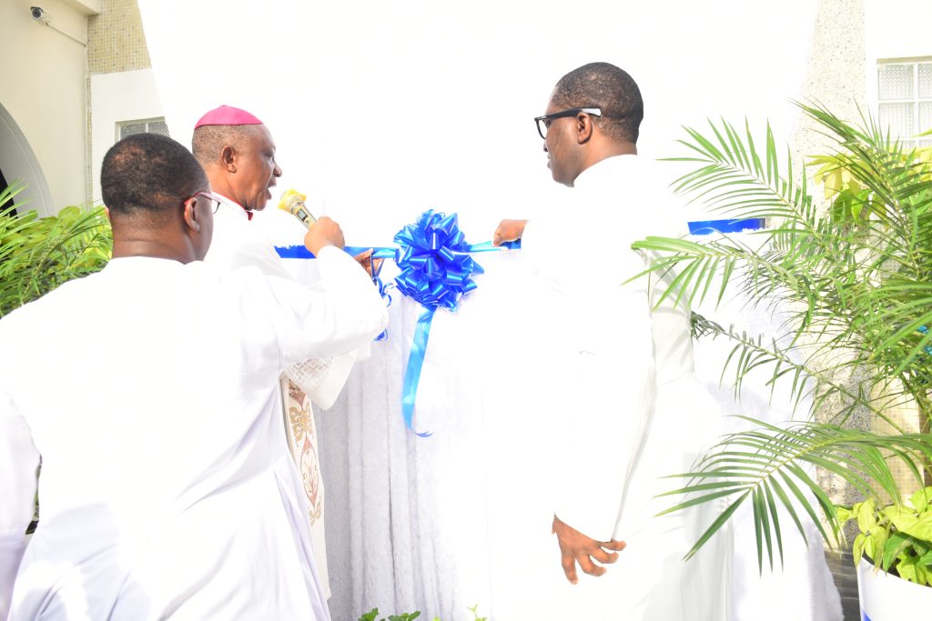 BLESSING OF THE PIETA AND PARISH CLINIC BY THE ARCH BISHOP Most Rev. Dr. Alfred Adewale Martins. The Catholic Archbishop of Lagos