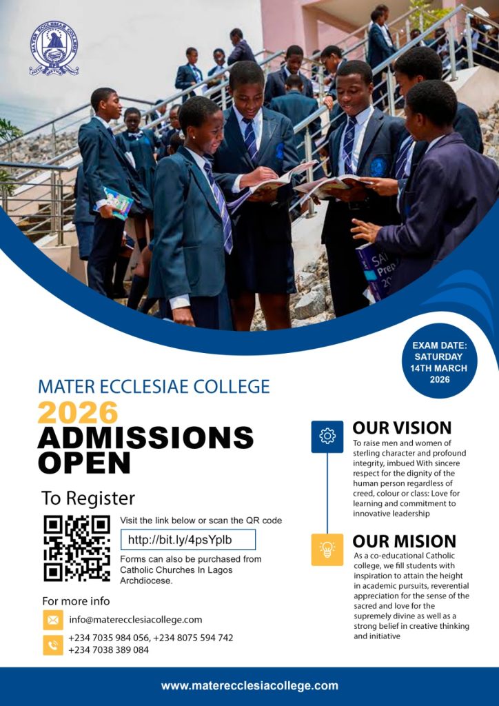ADMISSIONS OPEN – Mater Ecclesiae College, Epe (2026)